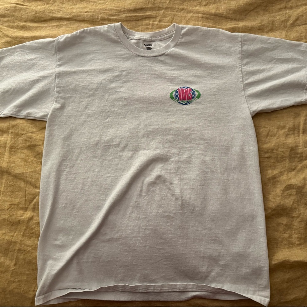 Vans White Short Sleeve Tee with Logo